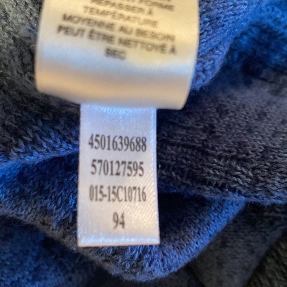 Chico’s Cardigan Sweater Women’s Size 12 M Blue Fringe Woven Crossing Patterns 2 - Picture 14 of 15
